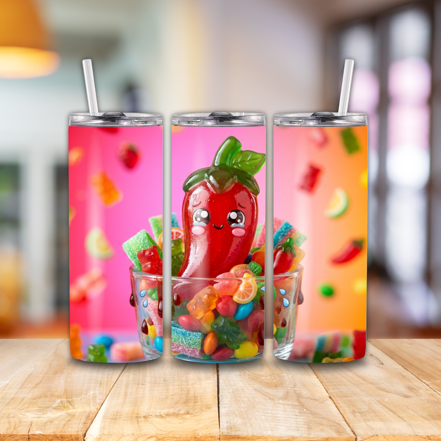 Chamoy, Chili Gummies, 20 oz Tumbler